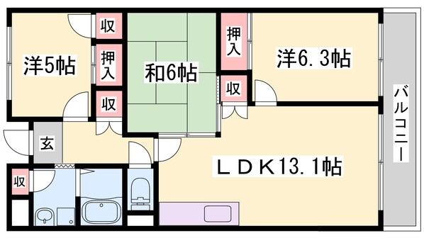 サイコート鈴蘭台の物件間取画像